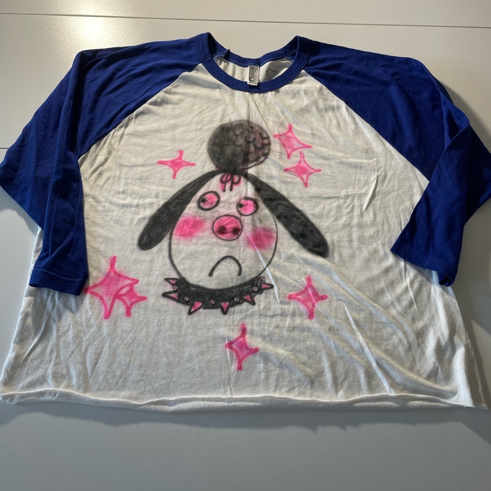 Gentle Thrills Airbrushed Baseball Tee size XL